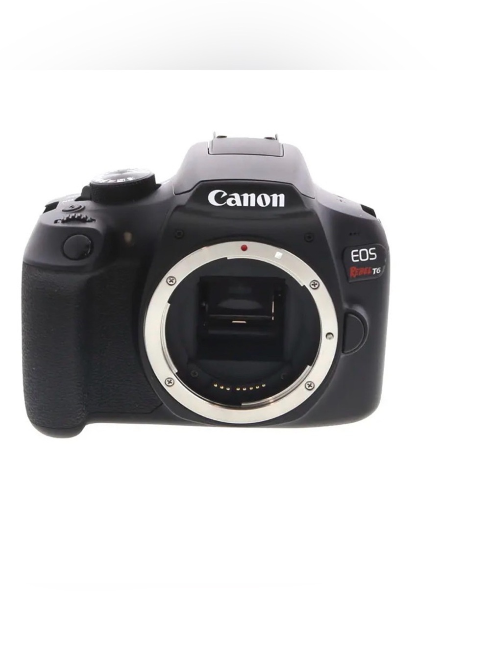Canon EOS Rebel T6 DSLR Camera Body - Black and Silver Mount